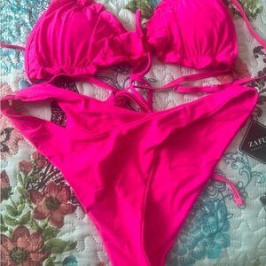 Zaful Bright Pink Bikini Set